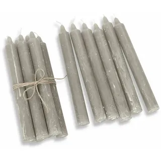 Mirabeau Stumpenkerze Kerze 12er Set Bauceau taupe (12er Set, 12er Set), none braun