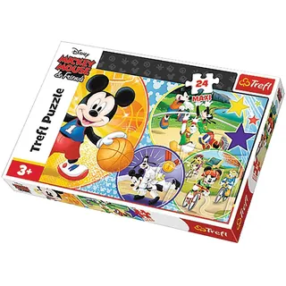 Trefl 14291 Zeit für Sport, Disney Mickey Mouse and Friends 24 Maxiteile, für Kinder ab 4 Jahren Puzzels, Farbig
