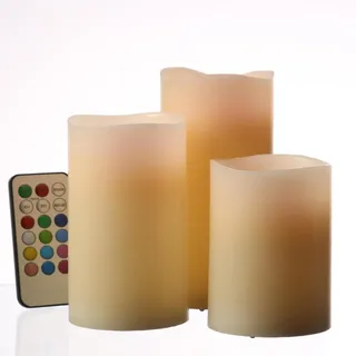 MARELIDA LED Kerzenset 7,5 cm 3 St. mehrfarbig