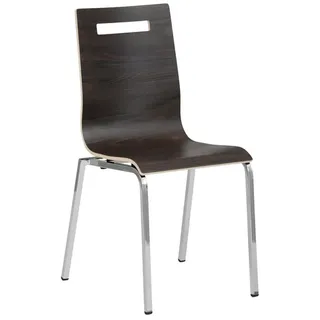 Mayer Sitzmöbel Stapelstuhl »2119«, BxL: 53 x 55 cm, Stahl/Holz - braun