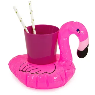 5x Schwimmender Flamingo Getränkehalter aufblasbar Pool Badespielzeug