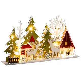 Fééric Lights and Christmas Weihnachtsdorf Weihnachtsszene H. 17 cm