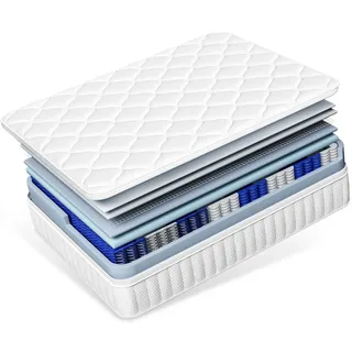 Taschenfederkernmatratze Matratze, 7-Zonen Federkernmatratze Matratzen, Hiazurm, 25 cm hoch, (mit Spannbettlaken,EU-Qualitätszertifizierung, Atmungsaktiv, Orthopädisch, EU-Qualitätszertifizierung, Atmungsaktiv, Orthopädisch), Matratze 90x200 cm, für Kinder und Erwachsen 90 cm x 200 cm x 25 cm