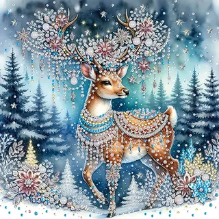 Aodejoy Weihnachten Diamond Painting für Erwachsene,Christmas Diamant Painting Kits Bilder,Hirsch Zug Diamant Malerei DIY Diamantmalerei Bilder Set 30x30cm für Wanddekor Geschenk für Weihnachten-#1