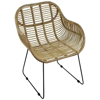Lycce Rattanstuhl Rattanstuhl VENUS Korb-Sessel - natur - Retro 50er Lounge Loft beige