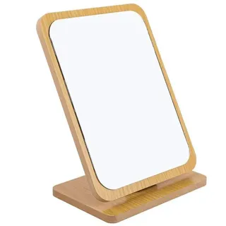 Faltbarer Tisch-schminkspiegel Aus Holz – 22 X 16 Cm, Kleiner Quadratischer Standspiegel – Tragbarer Schminkspiegel – Mittelgroßer Quadratischer Standspiegel