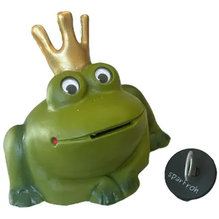Froschkönig Frosch Spardose mit Schloss und Schlüssel