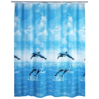 WENKO Duschvorhang »Dolphin«, BxH: 180 x 200 cm, Delfin, mehrfarbig - bunt