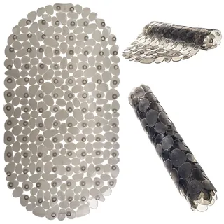 KADAX rutschfeste Badewannenmatte, 67 x 36 cm, Duschmatte aus PVC mit Saugnäpfen zur sicheren Befestigung, Antirutschmatte für Badewanne und Dusche (Grau)