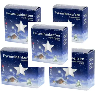 EWEKA - Pyramidenkerzen für große Pyramiden Größe 17,2x105mm 18 Stück/Packung (Weiß, 90)