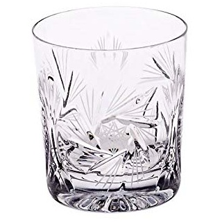 CRISTALICA Whiskyglas Schleuderstern Trinkglas Becher geschliffen Bleikristall 280ml klar