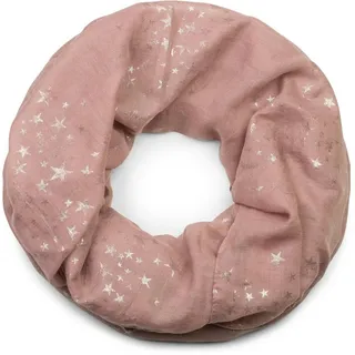 styleBREAKER Loop Loop Schal mit Metallic Sterne Print, (1-St) rosa
