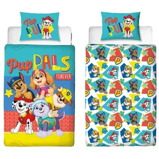 PAW PATROL Bettbezug Bettwäsche Set – Bettbezug 140x200 cm und Kopfkissenbezug 60x70 cm blau