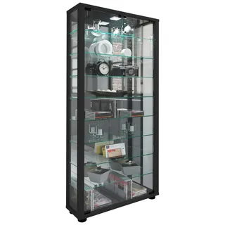 VCM Vitrine Lumo Maxi 59 x 115 x 18 cm Schwarz