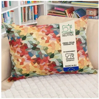 Selfitex Dekokissen XXL 60x80, inkl. Füllkissen, bunter Gobelin-Stoff, Sofakissen aus einer Baumwollmischung, für Bett und Couch. bunt