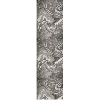 FLAIR RUGS Läufer Marbled, rechteckig, Höhe: 12 mm, dezenter Glanz, mehrfarbig, modernes Marmor-Design, Teppichläufer silberfarben 80 cm x 300 cm x 12 mm