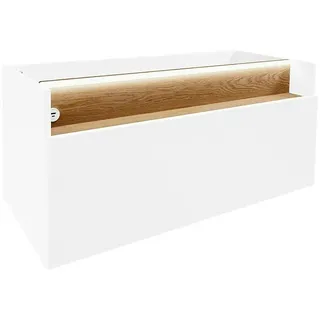Camargue Nature Waschbeckenunterschrank  (100 x 45 x 46 cm, Weiß/Eiche)