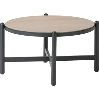 Dehner Lounge-Tisch Ø 78 x 46 cm Beige/Dunkelgrau