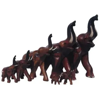 Kunsthandwerk Asien 1 Elefant laufend, Holz-Elefant mit erhobenen Rüssel, Deko-Elefant, EIN Elefant in unterschiedlichen Größen erhältlich (15 cm)