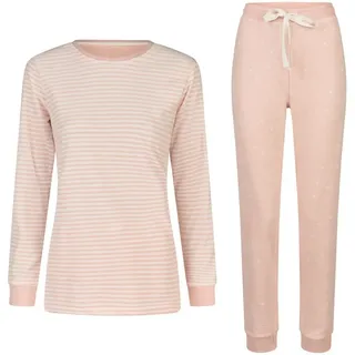 By Louise Schlafanzug by Louise Damen Frottee Pyjama Schlafanzug Nachtwäsche lang Rosa rosa XL