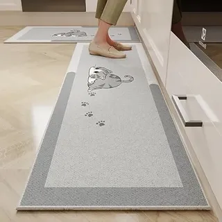 küchenteppich Niedliche Katze Küchenläufer,Teppich Für küchenteppich waschbar rutschfest, fussmatte aussenKüchenfußmatten Mikrofaser Waschbar In Waschmaschine 50x80+50x160