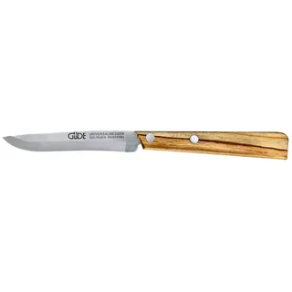 GÜDE Solingen - Universalmesser aus Holz mit Wellenschliff, 10 cm, UNI, Olivenholz, Braun