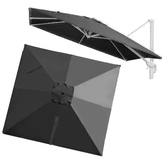 VLKLPZAHAK Rechteckig Sonnenschirm Ersatzdach 250x250cm Ampelschirm Terrassenschirm Ersatzstoff Marktschirm 8 Rippen Gartenschirm Ersatz Baldachin(Grey,3x3m (9.8x9.8ft))