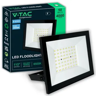 V-TAC LED Strahler Außen 50W – [E-Series - Hochleistung, Niedriger Verbrauch] – Super Slip Design - 4000 Lumen – IP65 – Flutlicht für Haus, Garage & Lager – Außenlampe 50 WATT - Kaltweiß 6500K