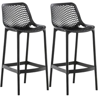 CLP Barhocker Air 2er Set rund wetterfest UV-beständig Kunststoff  schwarz