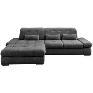 Mid.you Ecksofa, Anthrazit, Metall, Uni, 4-Sitzer, Füllung: Schaumstoff, Ottomane links, L-Form, 300x196 cm, Made in EU, Liegefunktion, seitenverkehrt erhältlich, Schlafen auf Sitzhöhe, Rücken echt, Armteil links, rechts, Wohnzimmer, Sofas & Couches, Wohnlandschaften, Ecksofas