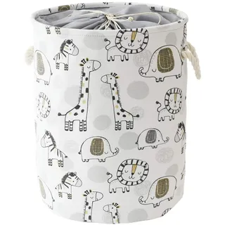 INough Wäschekorb Kinderzimmerkorb Spielzeug Aufbewahrung Canvas Wäschekorb Kinder Faltbar Aufbewahrung Kuscheltiere Große Aufbewahrungskörbe für Kinder Jungen Spielzeug Zimmer (Giraffe)