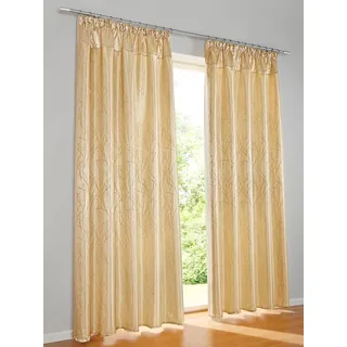 Vorhang HEINE HOME Gr. 4, gold (goldfarben), B:140cm H:245cm, Polyester, Gardinen