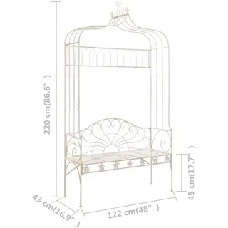 vidaXL Gartenbank 122 x 43 x 220 cm antik-weiß