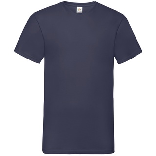 Fruit of the Loom Valueweight V-Neck T Basic T-Shirt mit V-Ausschnitt in versch. Farben und Größen, navy, 4XL