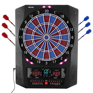 Vevor Elektronische Dartscheibe 342,9 mm Kunststoff inkl. 6 Dartschäfte mit Flights & 50 Ersatz-Pfeilspitzen