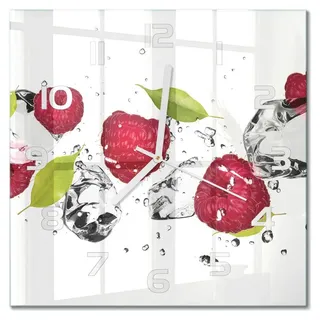 Glas Wanduhr 30x30 cm - Wanduhr - lautlose Wanduhr - ohne Ticken - geräuschloses Uhrwerk - schleichende Zeiger - moderne Uhr - Design Uhr - Wohnzi... - Rosa