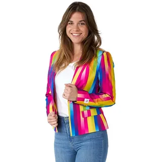 Opposuits Kostüm Regenbogen Blazer für Damen Suitmeister Jacke bunt M (40)