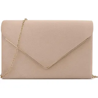BBjinronjy Clutch Für Hochzeit Kettentasche,handtaschen damen klein,elegant Samt Umschlag Crossbody Klassisch Clutch Tasche Abendtasche Hochzeit (Beige) - M