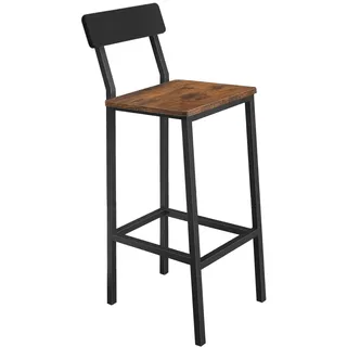 Begryf, Küchenstühle, Stehhocker, Barhocker, Barhocker Holz, Küchenhocker, Barstuhl, Hocker mit Rückenlehne, Stabiler Hochstuhl für Küche Bar Theke, Industrial Design, rustikal, modern & komfortabel