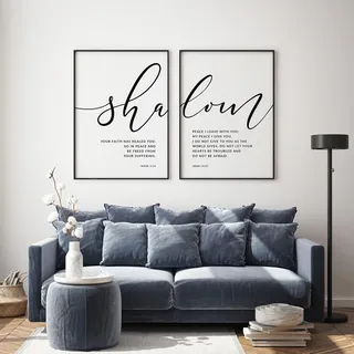 Dittelle Bibelvers-Zitat-Poster, Drucke, schwarz-weiß, christliche Heimdekoration, Schrift, Wandkunst, Leinwandgemälde, Zitat-Bild, 50 x 70 cm, 2 Stück, rahmenlos