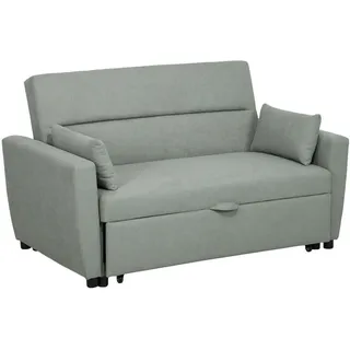Homcom Schlafsofa 2-Sitzer Hellgrau