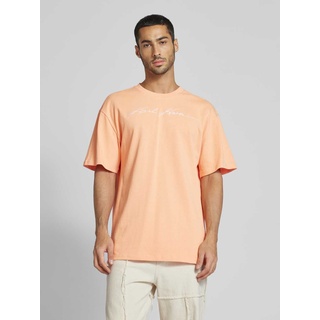 T-Shirt mit Rundhalsausschnitt, Orange, L