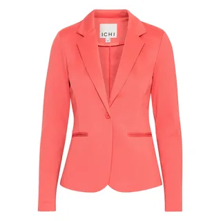 ICHI IHKATE Damen Blazer Jackenblazer Anzugsjacke mit 1-Knopf-Form Stretch Reverskragen Paspeltaschen Slim fit, Größe:S, Farbe:Cranberry (171545)