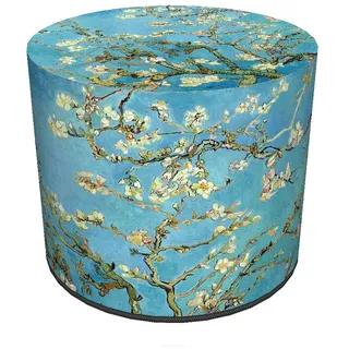 Bertoni Hocker Sitzhocker Pouf für Balkon & Garten Puff Codura Wetterfest 40 x 40 cm Garten Sitzsack Outdoor & Indoor Runder Sitzpouf mit abnehmbarem Bezug Waschbar Almond