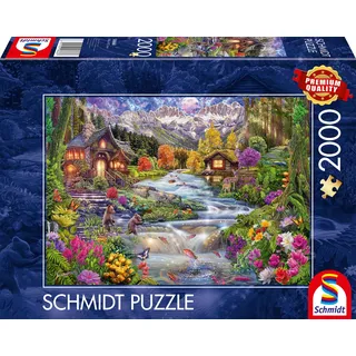 Schmidt Spiele 58868 Flussidyll in den Bergen, 2000 Teile Puzzle