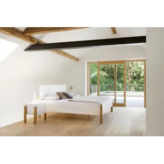 Einzelbett Alpina Metallfrei 140 x 200 cm in Zirbe Natur mit Kopfteil