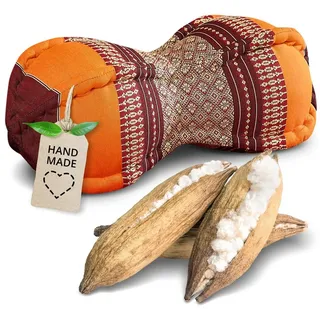 livasia Nackenstützkissen Papayakissen, vegan und handgefertigt, Ø 13x43cm, Kapok orange