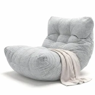 Aiire XXL Sitzsack Outdoor Modern - Riesen Bean Bag Chair mit Füllung für Garten und Pool - Bodenkissen Grob, Bodenstuhl - Gaming Sitzsäcke für Kinder und Erwachsene Hellgrau