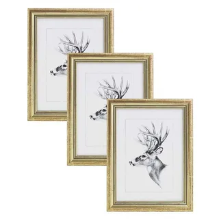 Woltu Bilderrahmen Artos Stil Gold 13x18 cm 3er Set