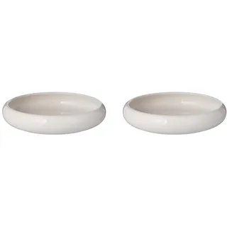 BUTLERS 2er-Set Pastateller Ø 23cm Creme Steinzeug -BOOGY- Geschirr für Pasta & Nudeln | moderne tiefe Teller minimalistisches Design | Mikrowellen- und spülmaschinenfest